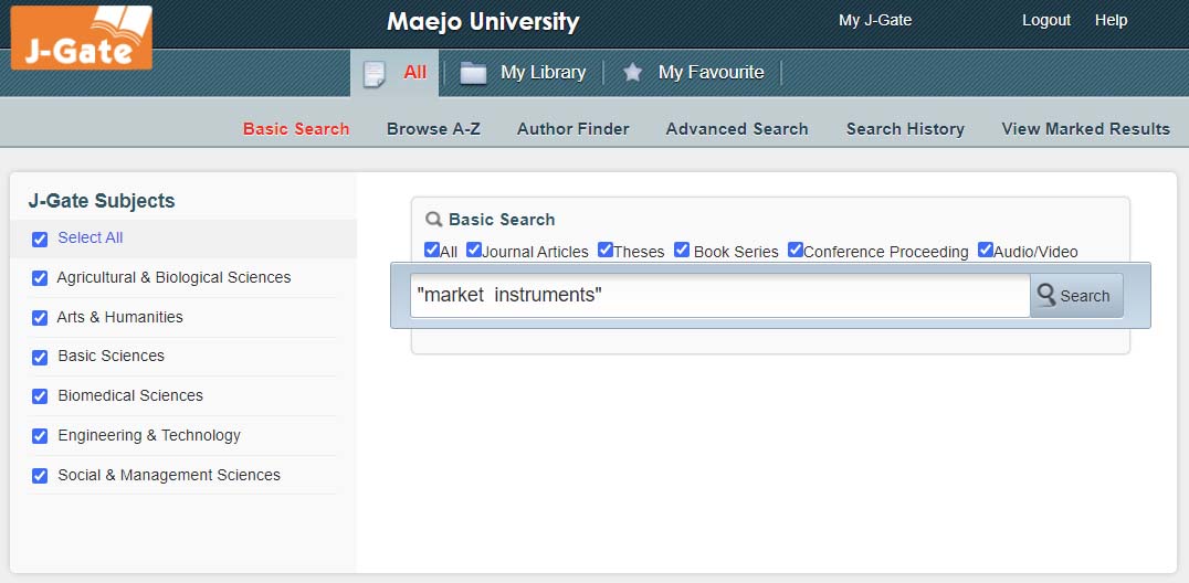 JGate วารสารอิเล็กทรอนิกส์ MJU The Library